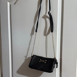 Jessica Simpson Black Crossbody Bag with Gold Chain